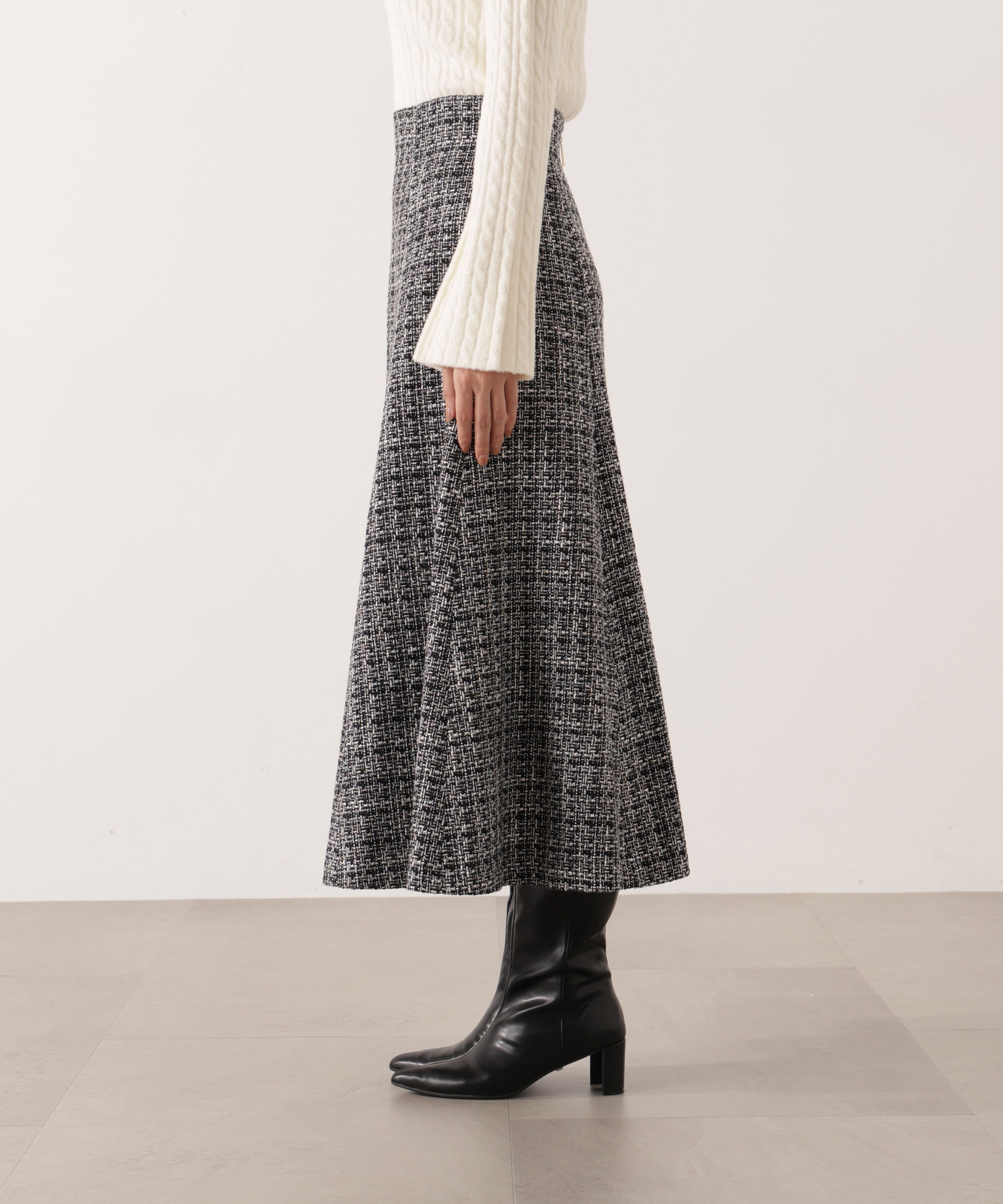 PROPORTION BODY DRESSING「ミックスツイードフレアスカート 25AW」|スカート|