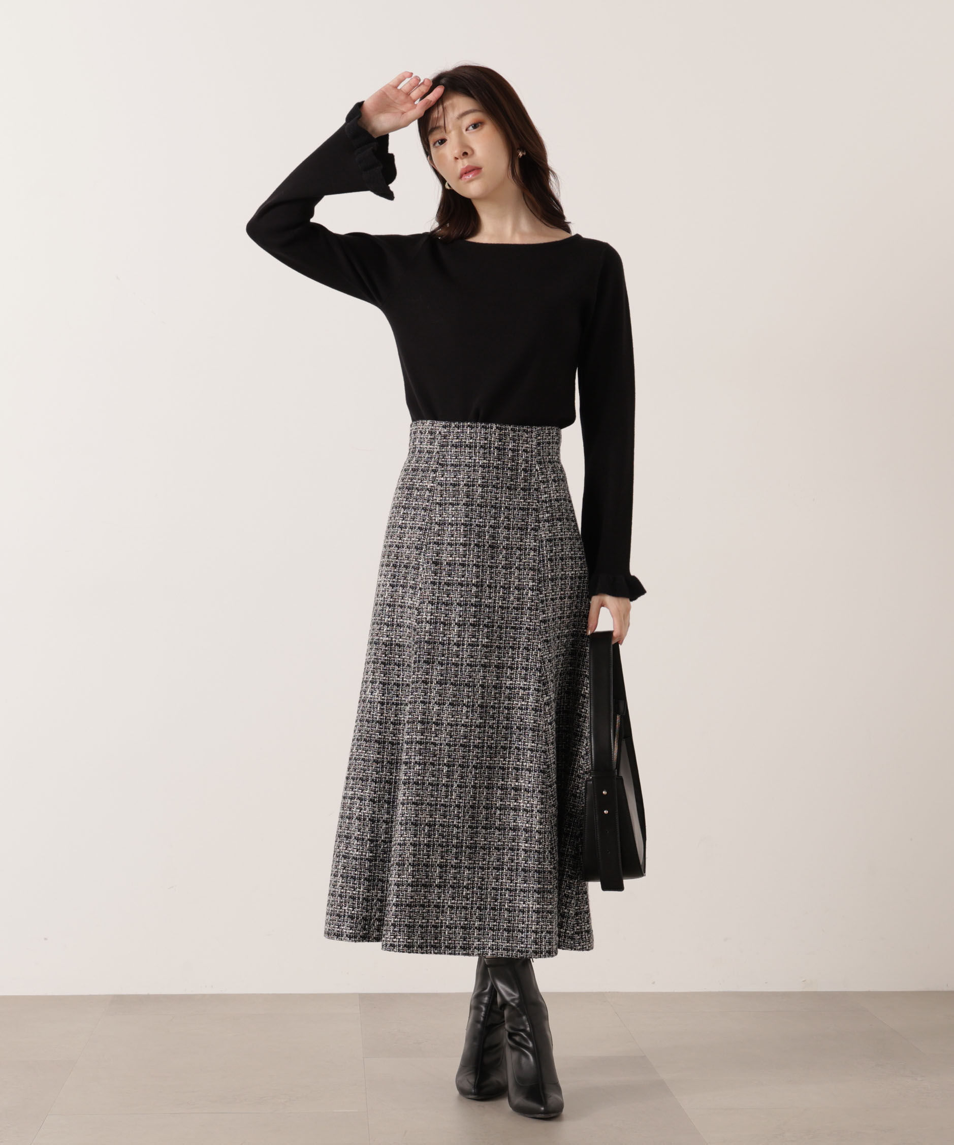 PROPORTION BODY DRESSING「ミックスツイードフレアスカート 25AW」|スカート|