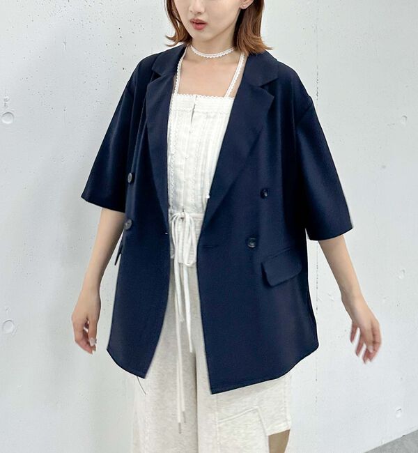 archives「ハーフスリーブ麻調テーラードジャケット」|テーラードジャケット|