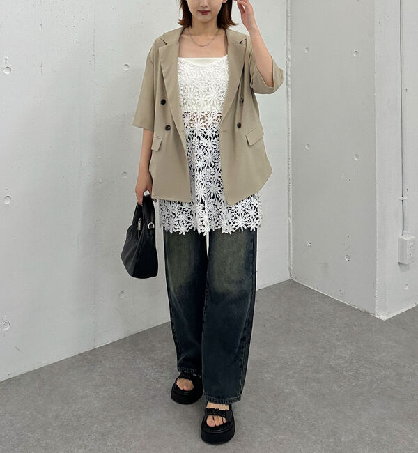 archives「ハーフスリーブ麻調テーラードジャケット」|テーラードジャケット|