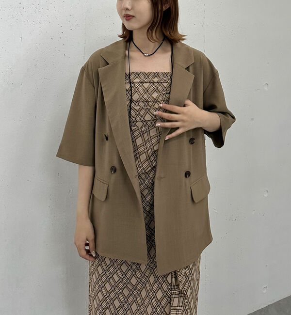 archives「ハーフスリーブ麻調テーラードジャケット」|テーラードジャケット|