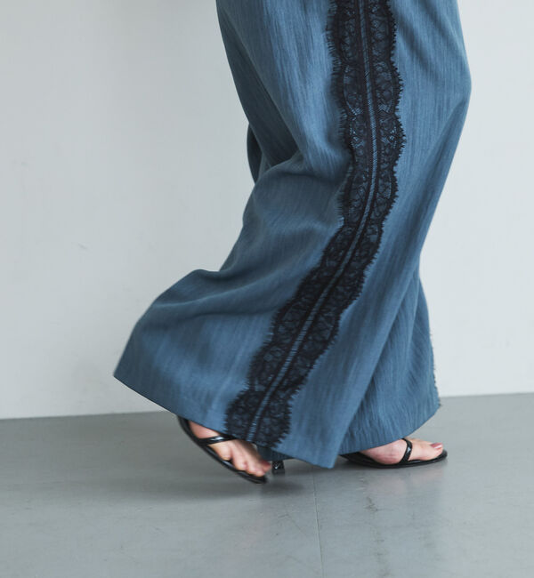 Doux archives「サイドラインレースギャザーパンツ」|チノ|