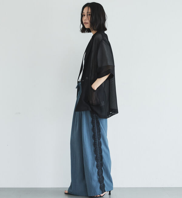 Doux archives「サイドラインレースギャザーパンツ」|チノ|