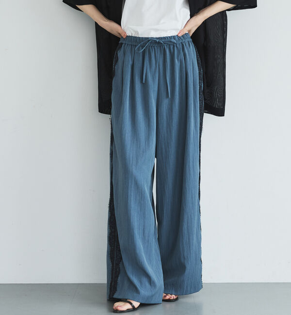 Doux archives「サイドラインレースギャザーパンツ」|チノ|