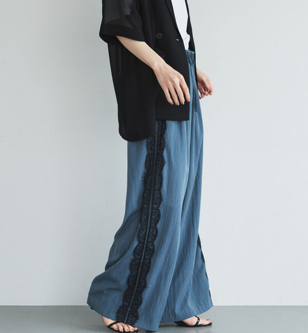 Doux archives「サイドラインレースギャザーパンツ」|チノ|