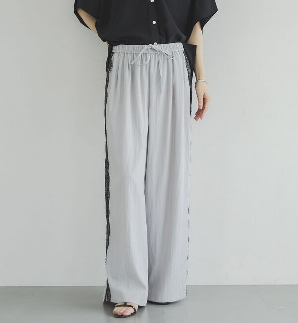 Doux archives「サイドラインレースギャザーパンツ」|チノ|