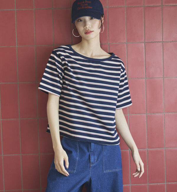 Doux archives「マルチボーダーカットソー」|Tシャツ・カットソー|