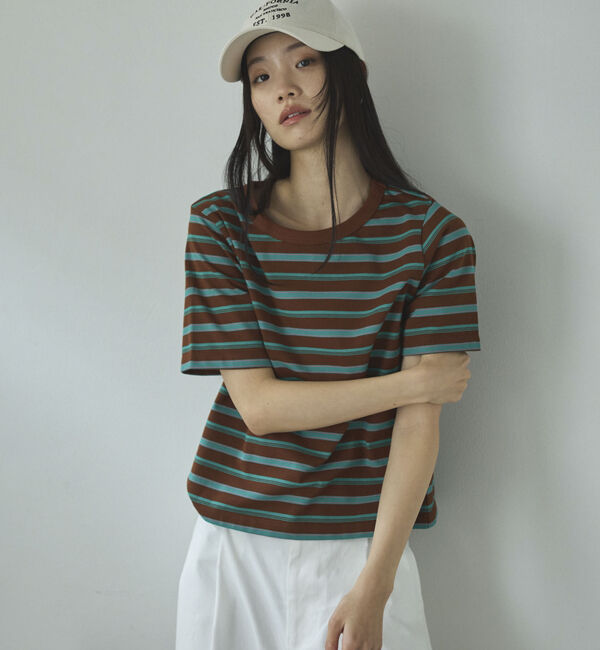 Doux archives「マルチボーダーカットソー」|Tシャツ・カットソー|BROWN