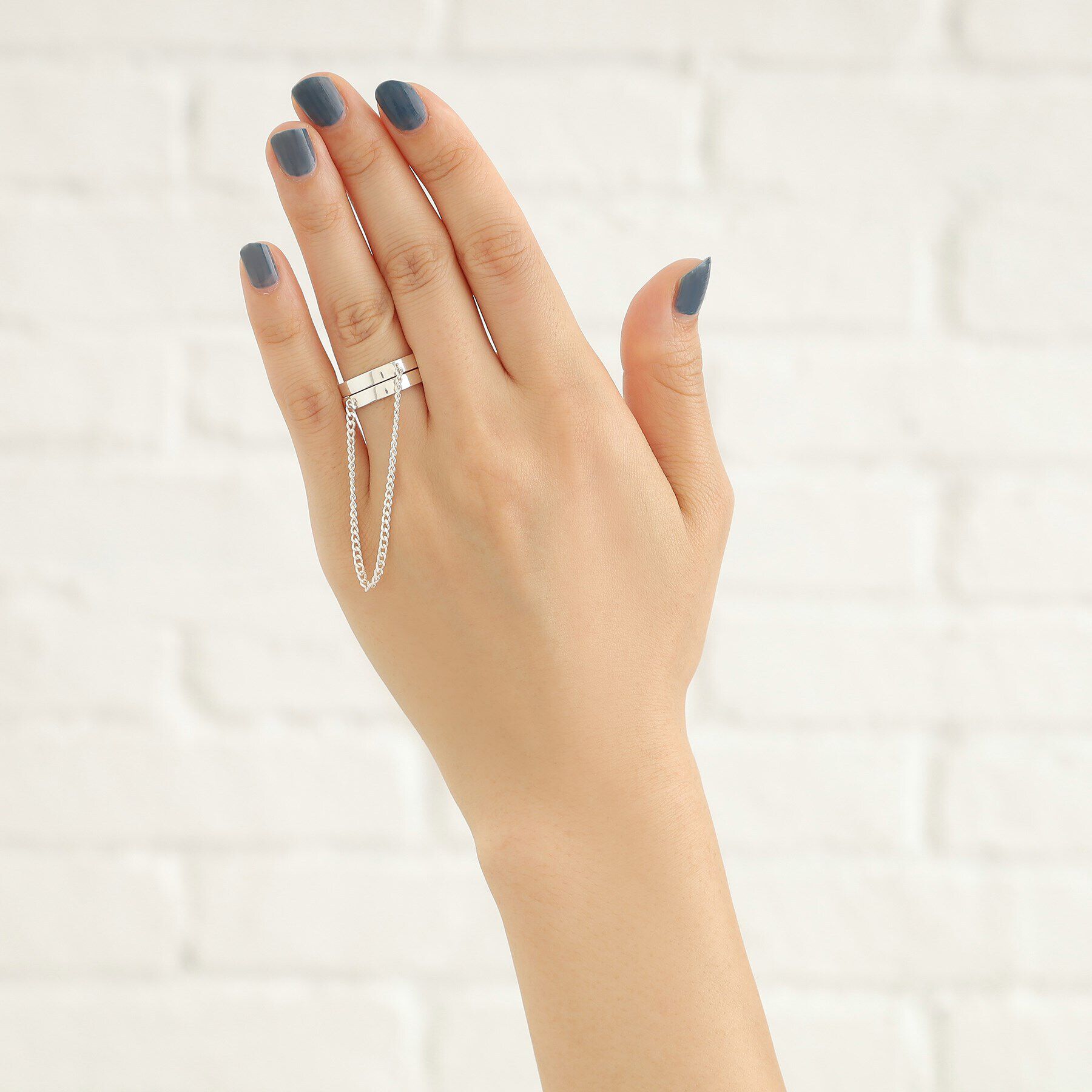 COCOSHNIK ONKITSCH「シルバー ドレープチェーン ダブルストレートリング」|リング|