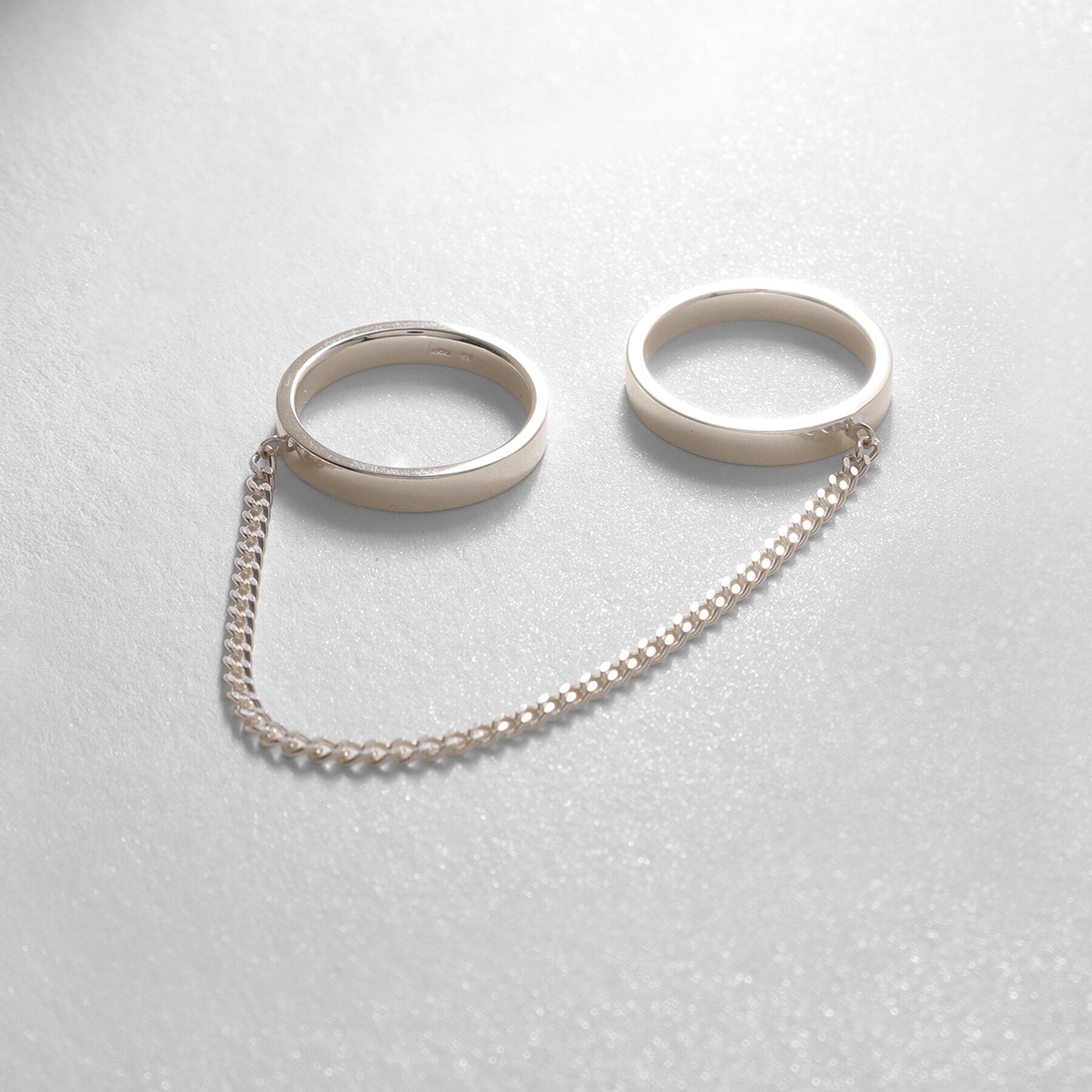 COCOSHNIK ONKITSCH「シルバー ドレープチェーン ダブルストレートリング」|リング|