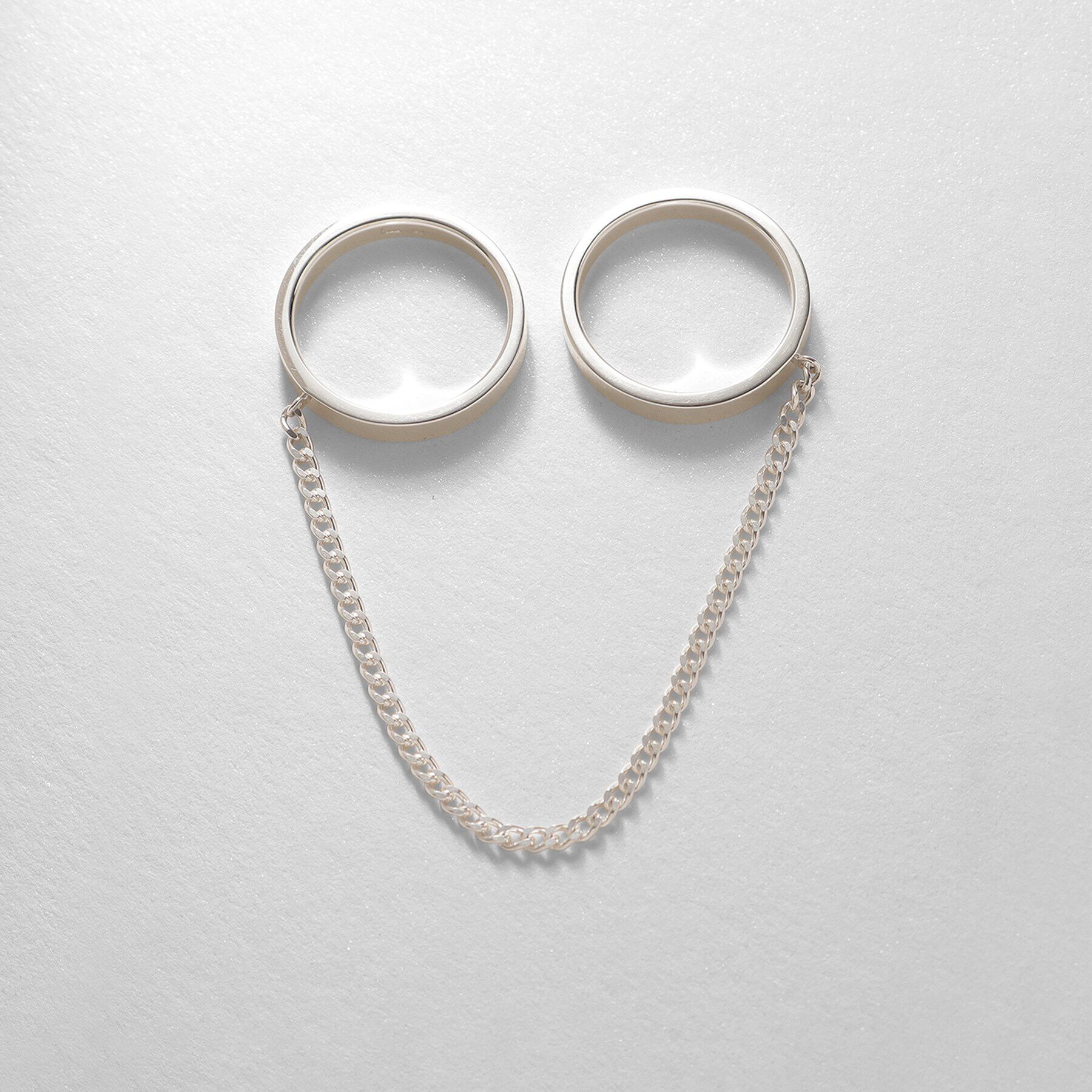 COCOSHNIK ONKITSCH「シルバー ドレープチェーン ダブルストレートリング」|リング|