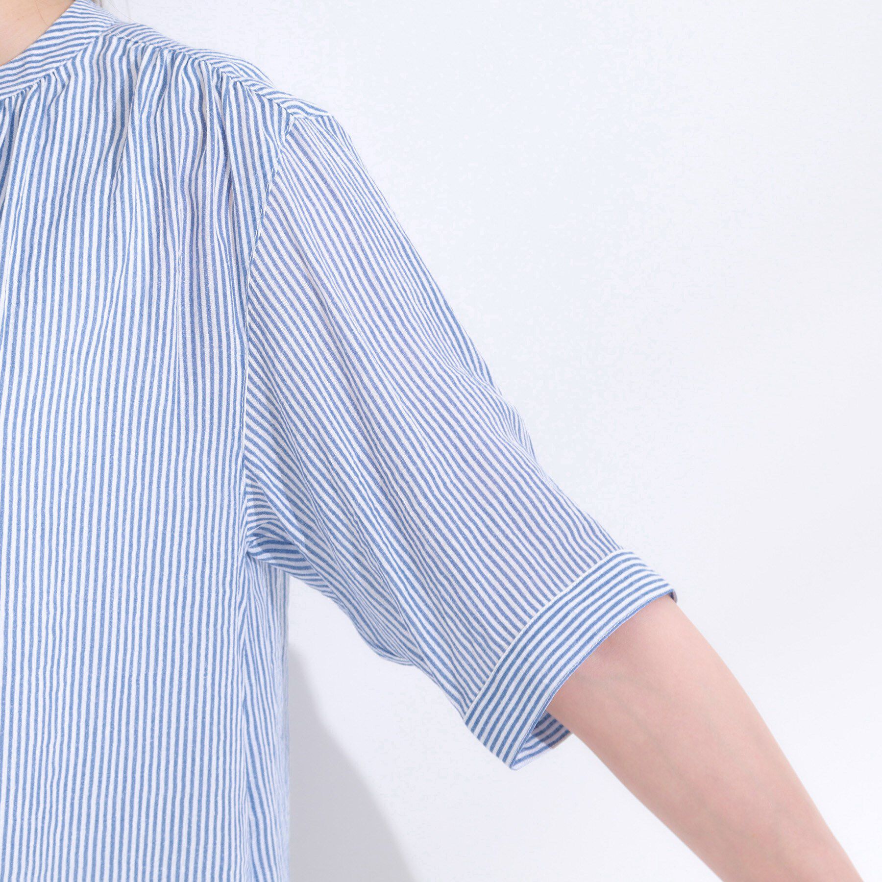 SHOO･LA･RUE「【S-LL/2点セット】着るだけでコーデが決まる 麻調5分袖ブラウス＋タンクトップ」|シャツ・ブラウス|