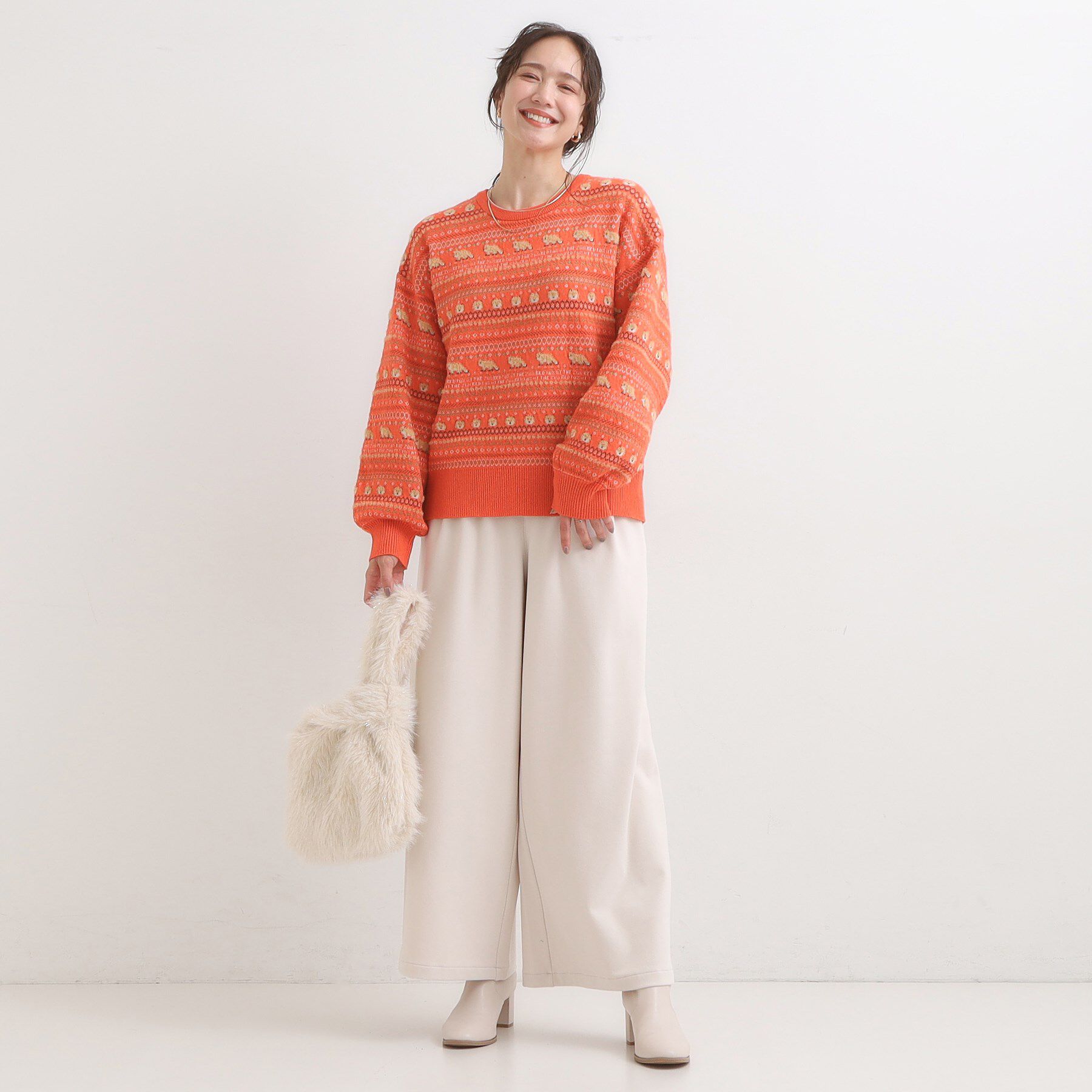 SHOO･LA･RUE「【旭山動物園応援商品】ノルディック柄 モールニット」|ニット・セーター|