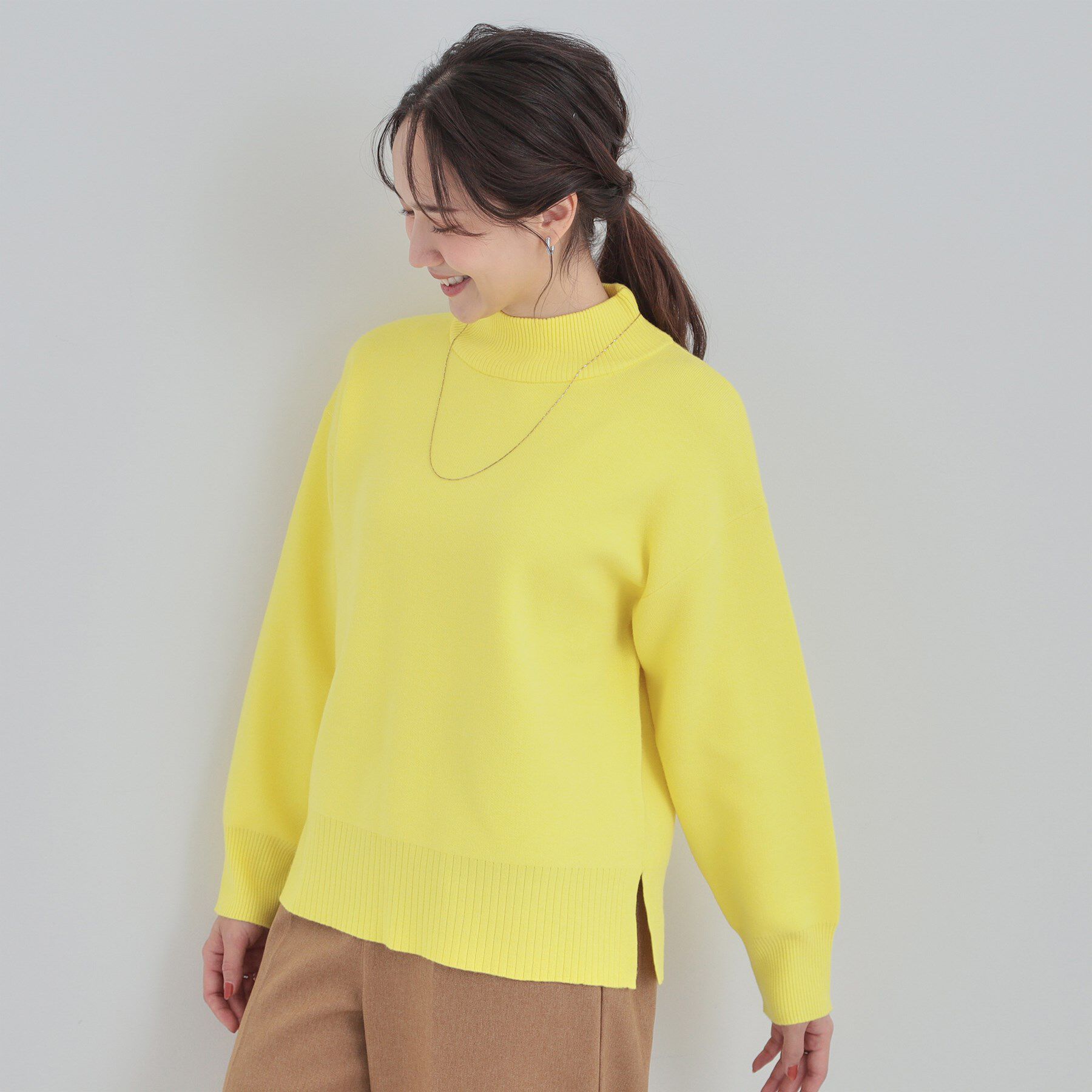 SHOO･LA･RUE「【洗濯機可/S-LL】厚すぎない　ゆったりシンプルもちもちニット」|ニット・セーター|