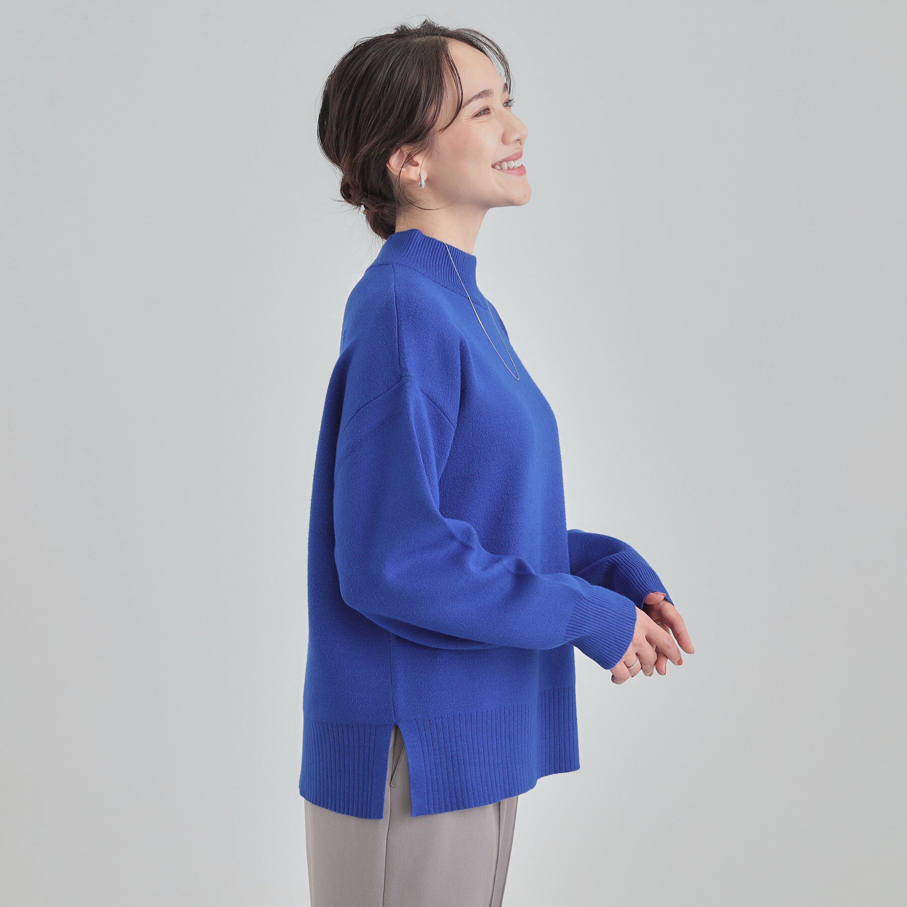 SHOO･LA･RUE「【洗濯機可/S-LL】厚すぎない　ゆったりシンプルもちもちニット」|ニット・セーター|