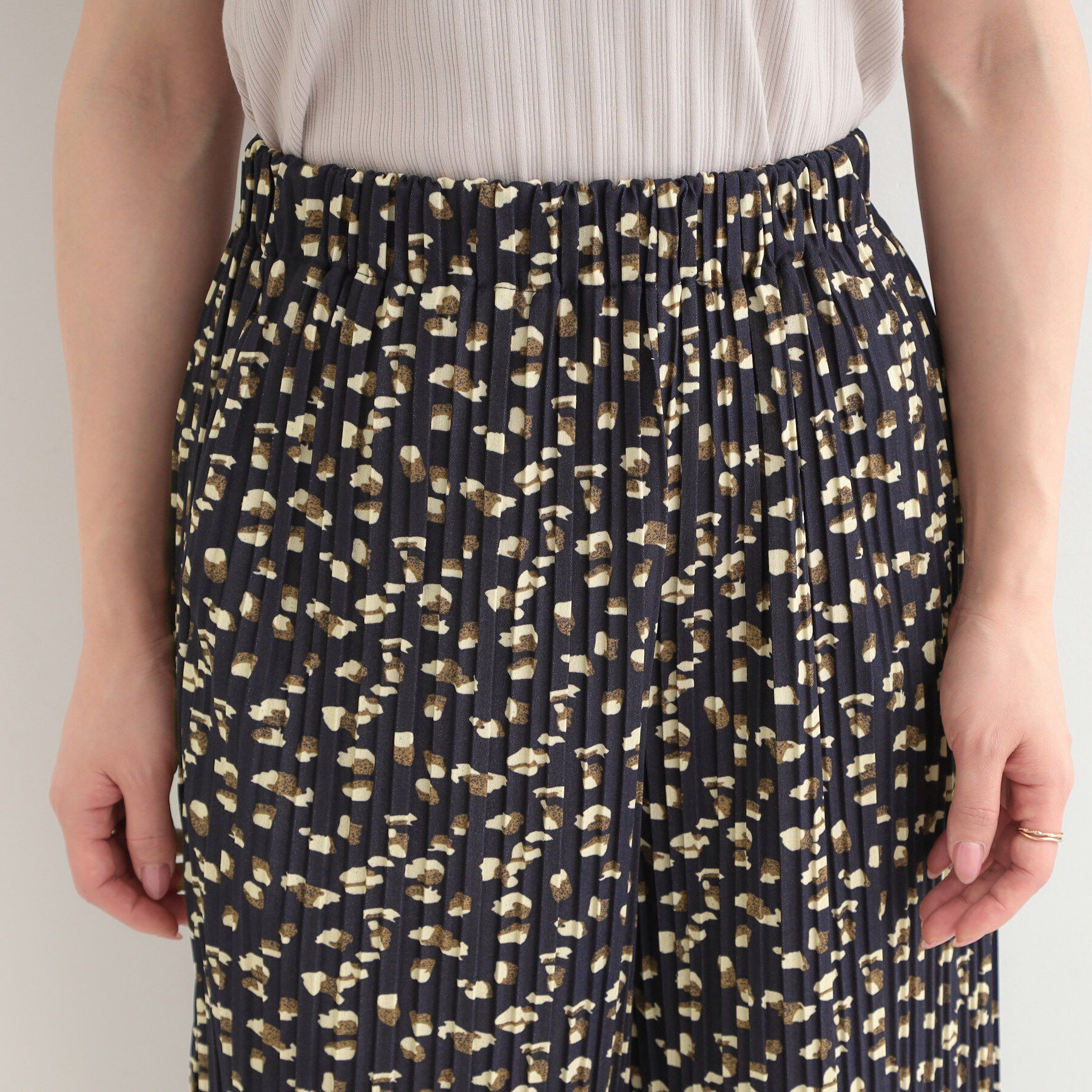 SHOO･LA･RUE「【S-LL/柄が選べる】ウエストゴムでらくちん 大人プリーツイージーパンツ」|その他|