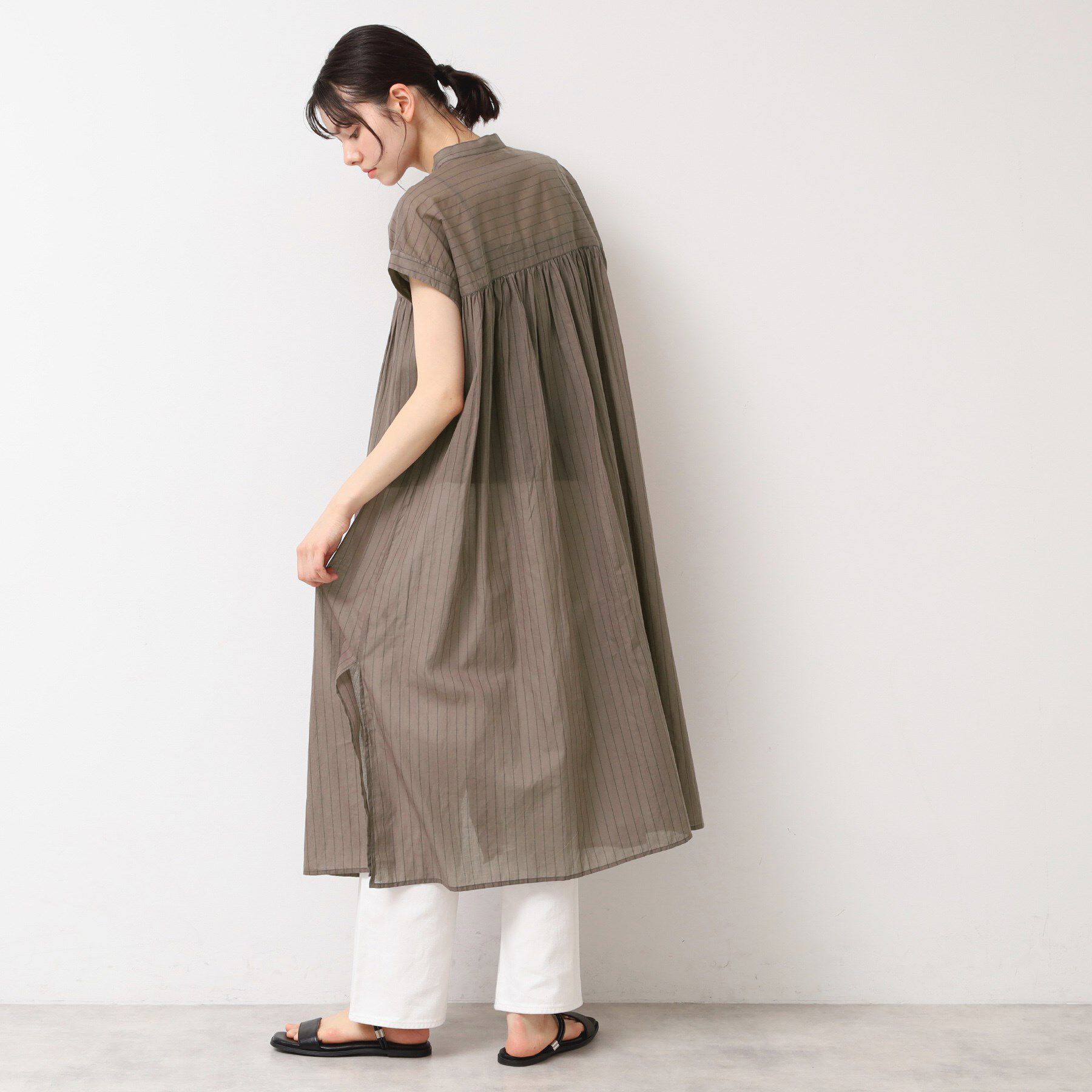 Dessin「【洗える】シアーシャツワンピース」|ワンピース|