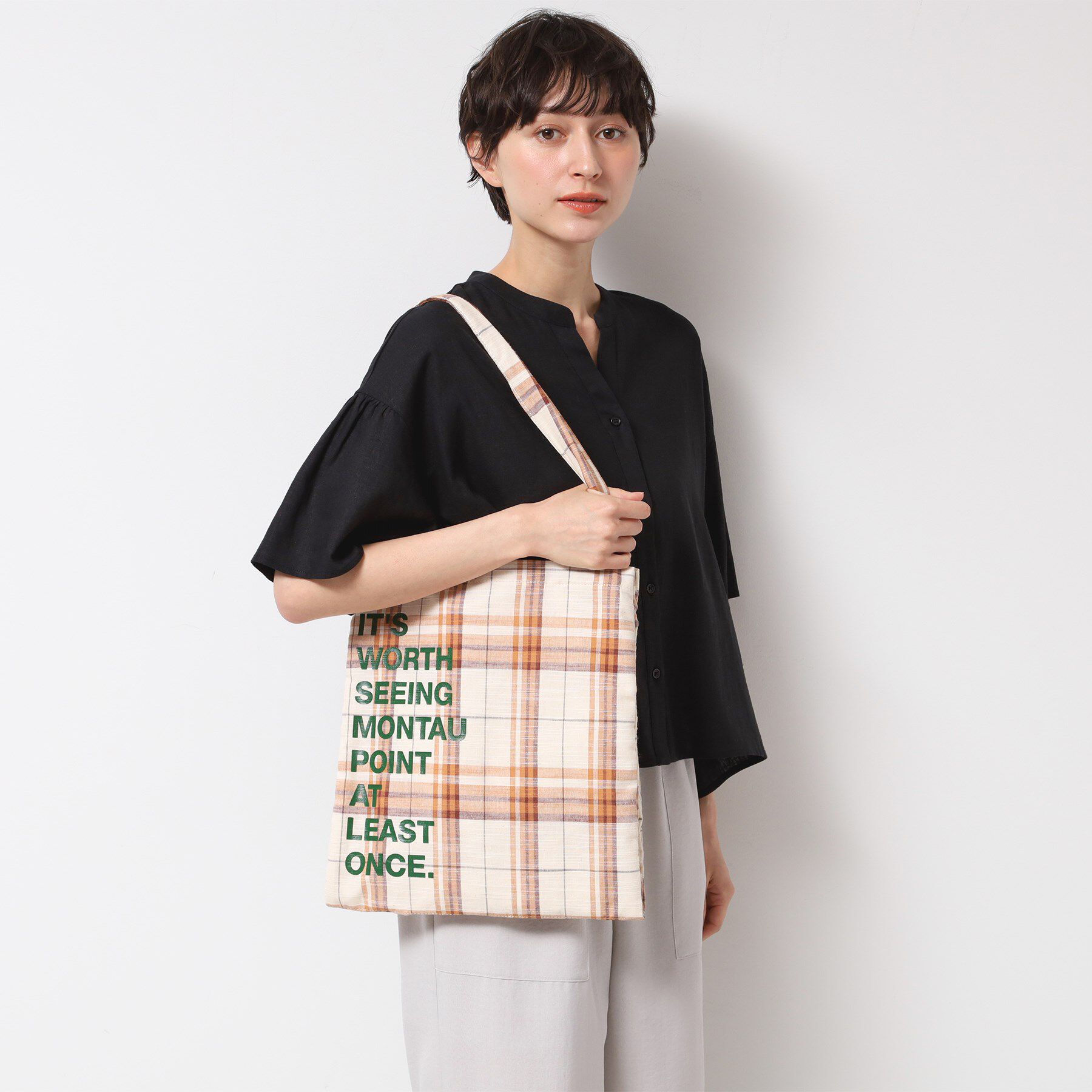 Dessin「【A4収納可・軽量】チェックトート」|トートバッグ|