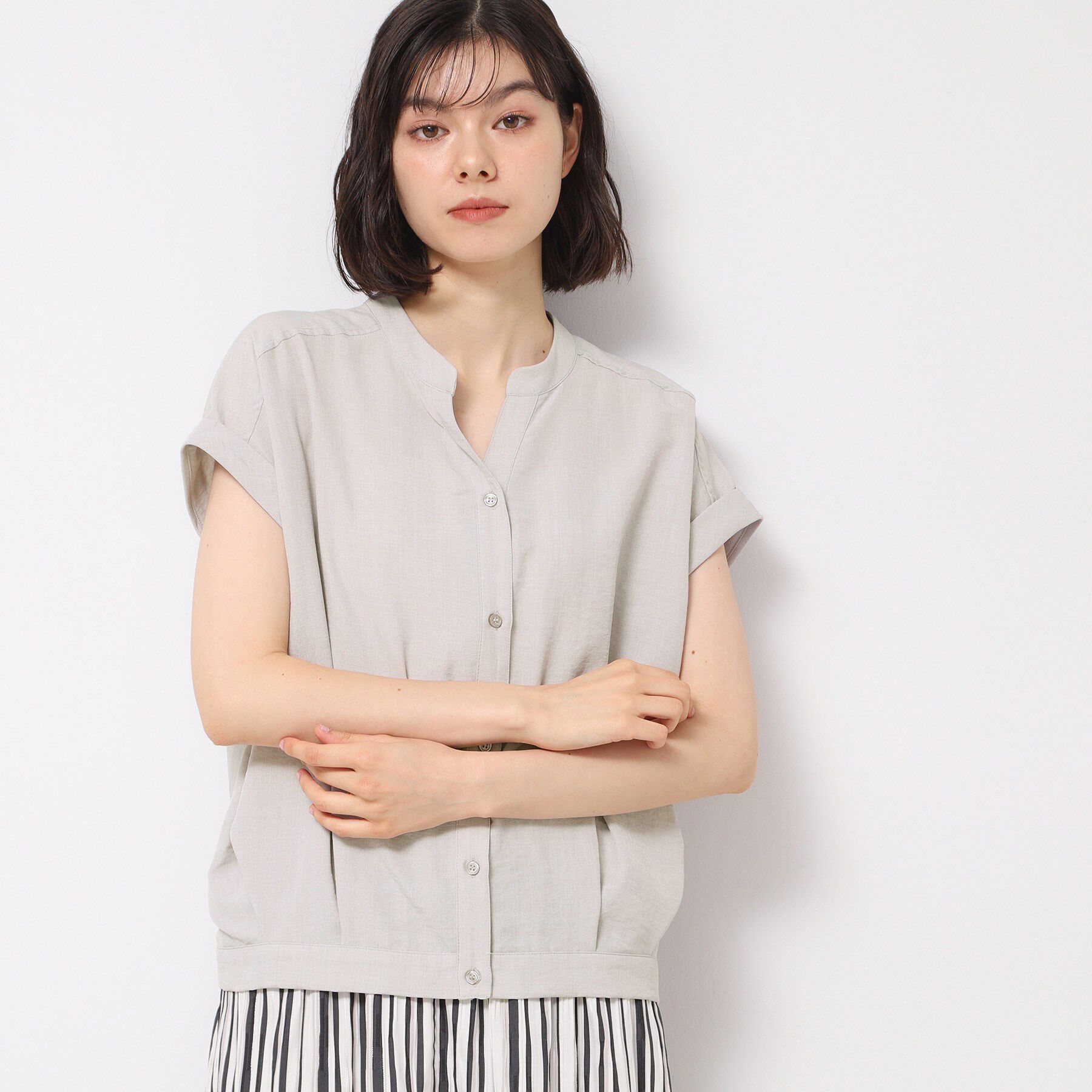 Dessin「【洗える】フレンチスリーブスキッパーシャツ（XS～L）」|シャツ・ブラウス|