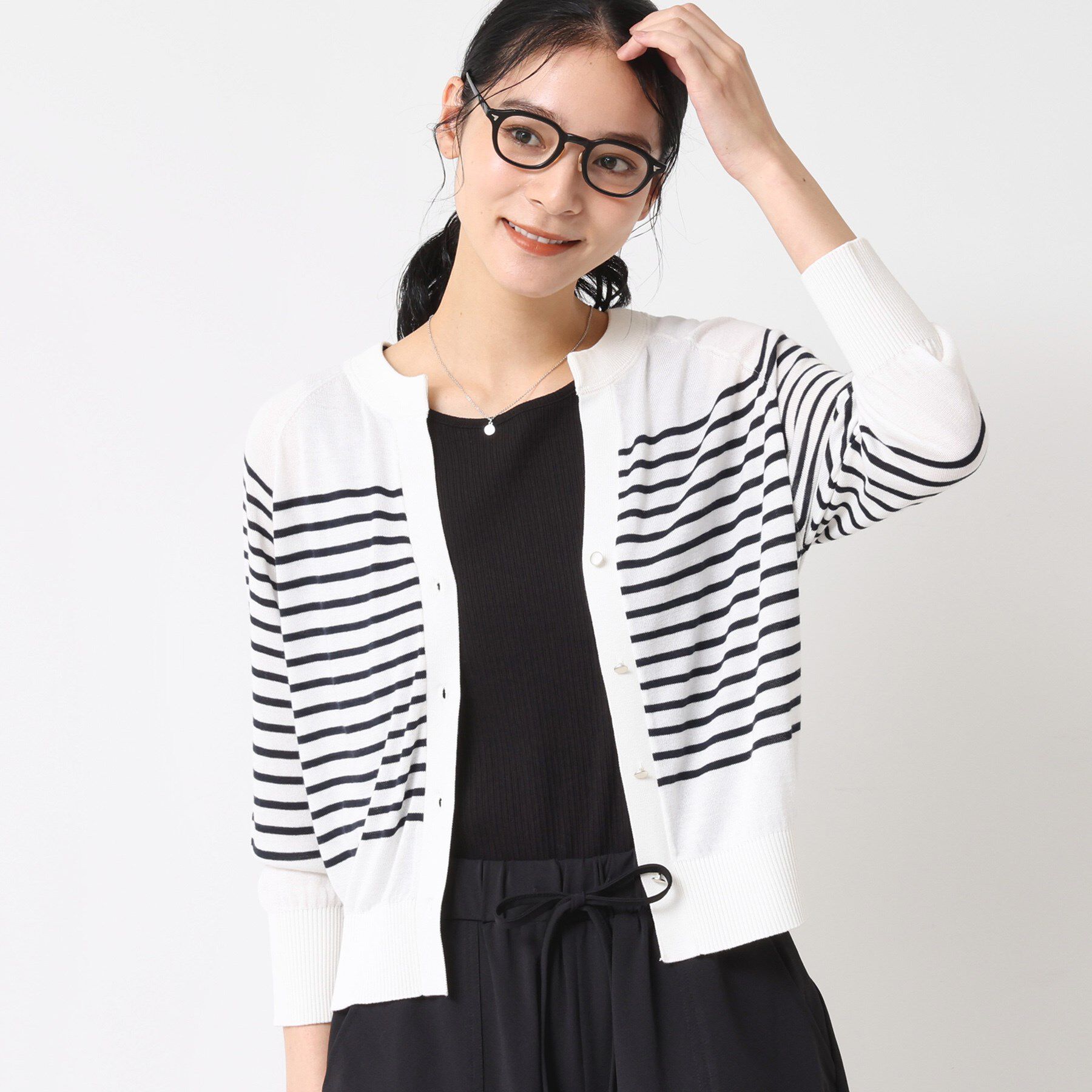 Dessin「【洗える】キーネックカーディガン」|カーディガン|