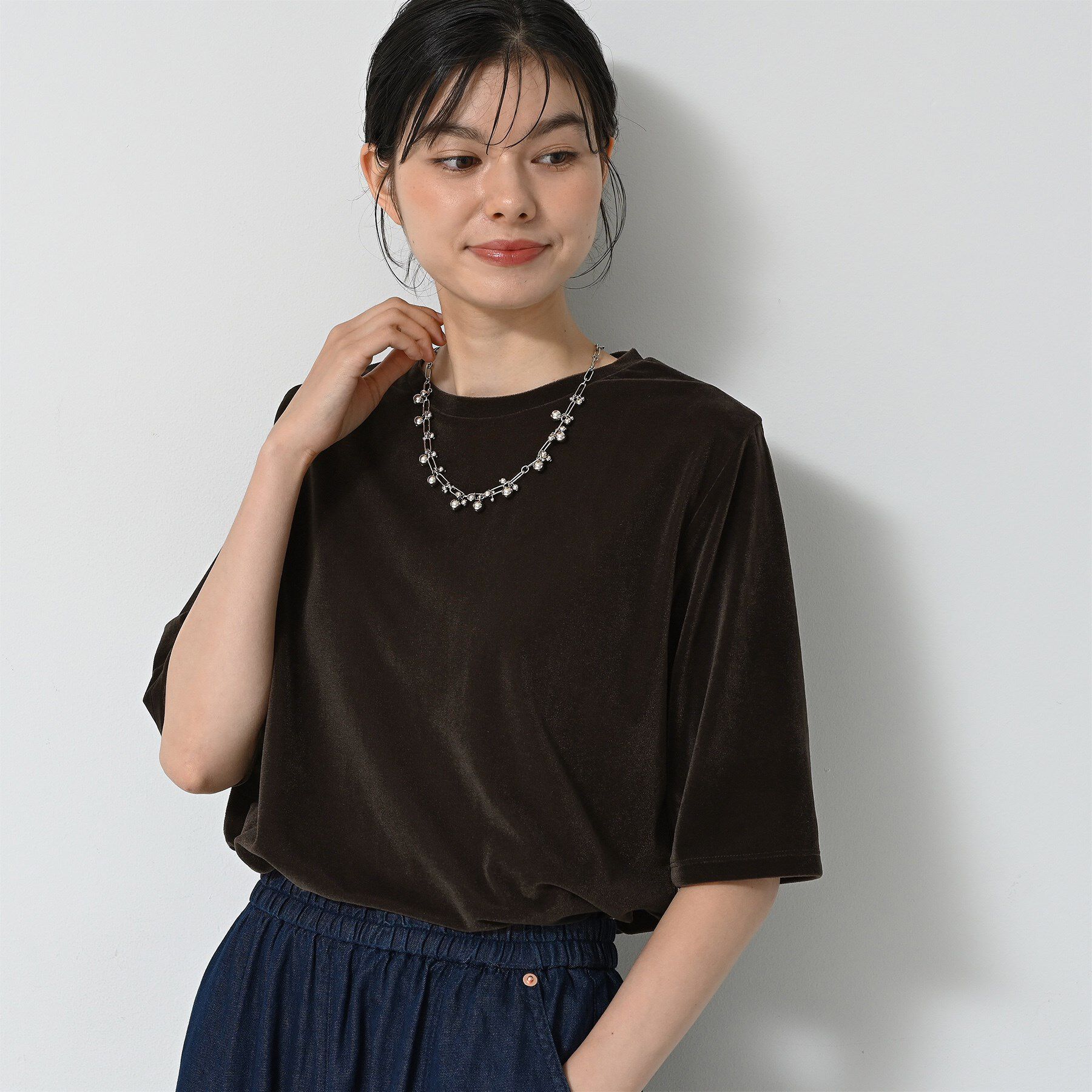 Dessin「【洗える】シアーベロアトップス」|Tシャツ・カットソー|