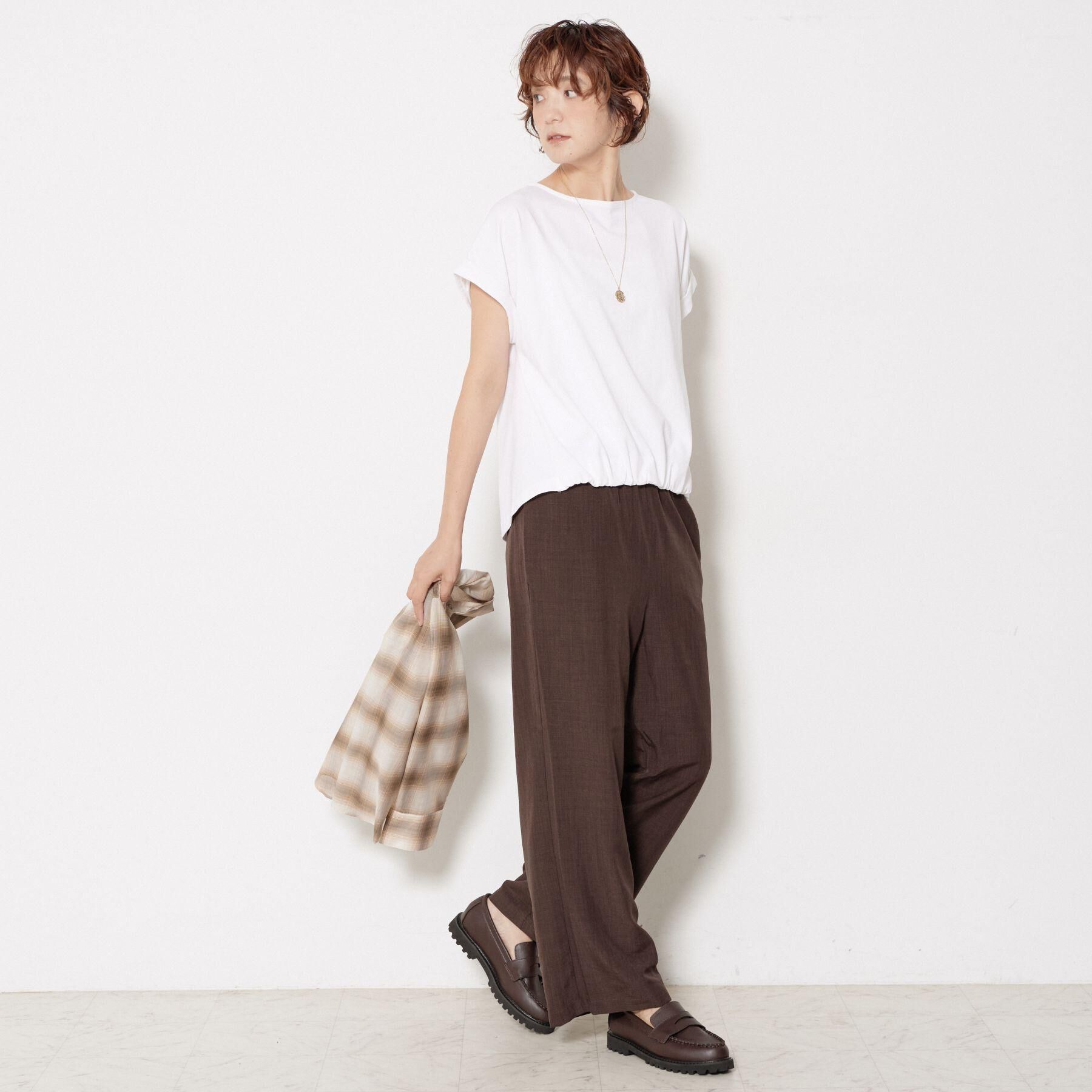 Dessin「【2点セット/ウエストゴム/洗える】スキッパ―シャツ＆ストレートパンツセット」|スーツ|