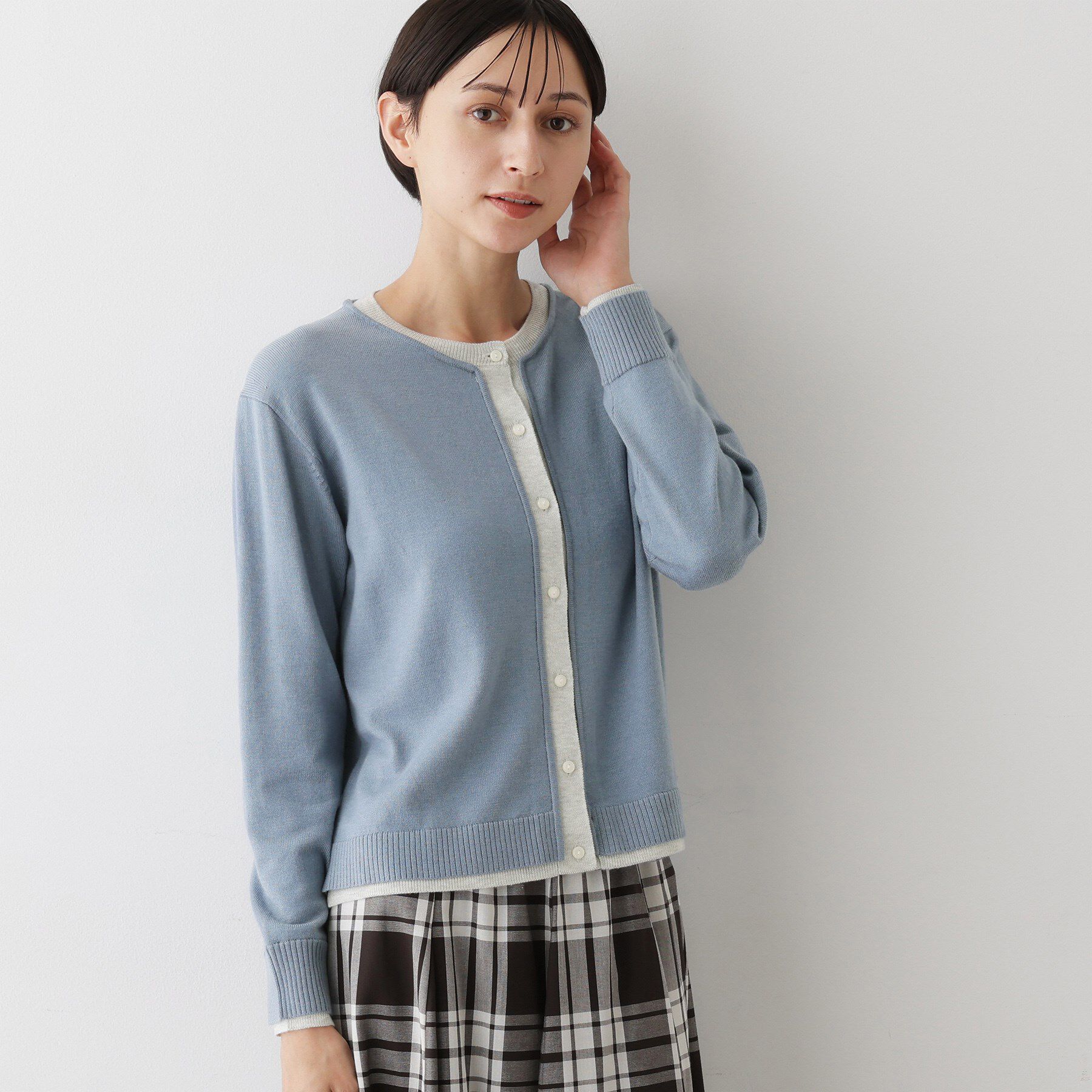 Dessin「【洗える】バイカラーカーディガン」|カーディガン|