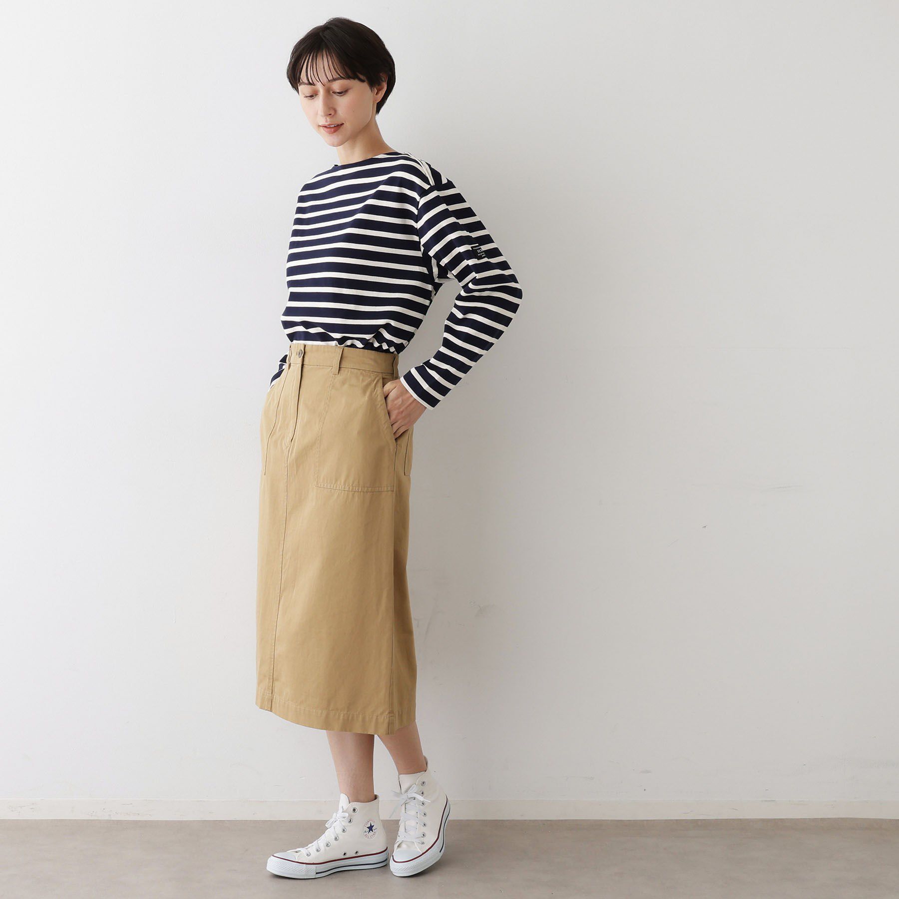 Dessin「【ユニセックス・洗える】ボートネックボーダーカットソー」|Tシャツ・カットソー|