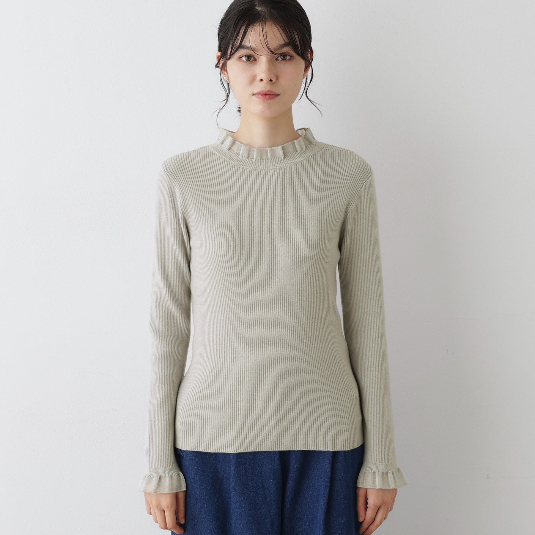 Dessin「【洗える】オーガンジーフリルニット」|ニット・セーター|