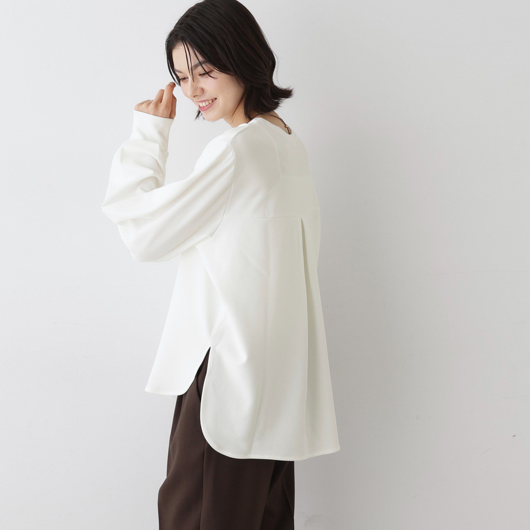 Dessin「【体型カバー・洗える】ドロップショルダーブラウス」|シャツ・ブラウス|