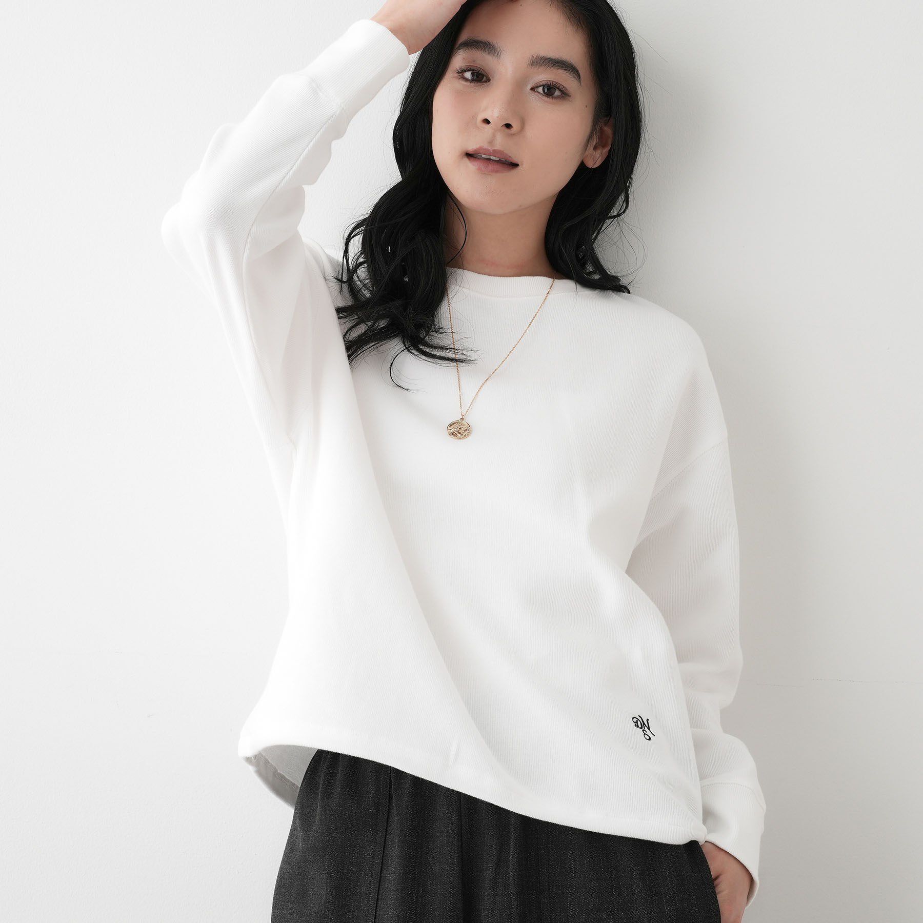 Dessin「【洗える】裾ドロスト付きカットソー」|Tシャツ・カットソー|ホワイト(002)