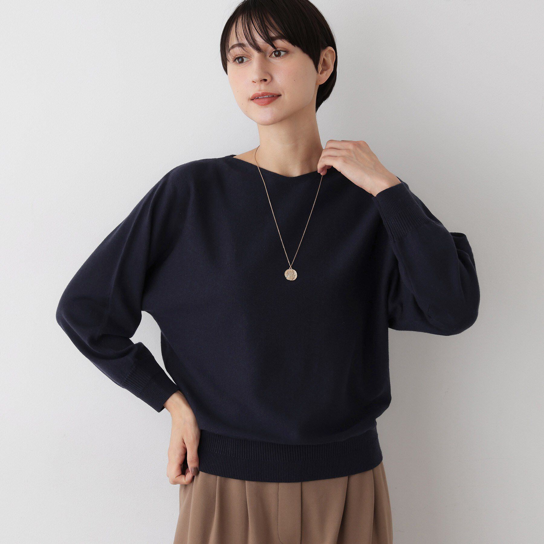 Dessin「【洗える】ウールブレンド後ろボタンニット」|ニット・セーター|