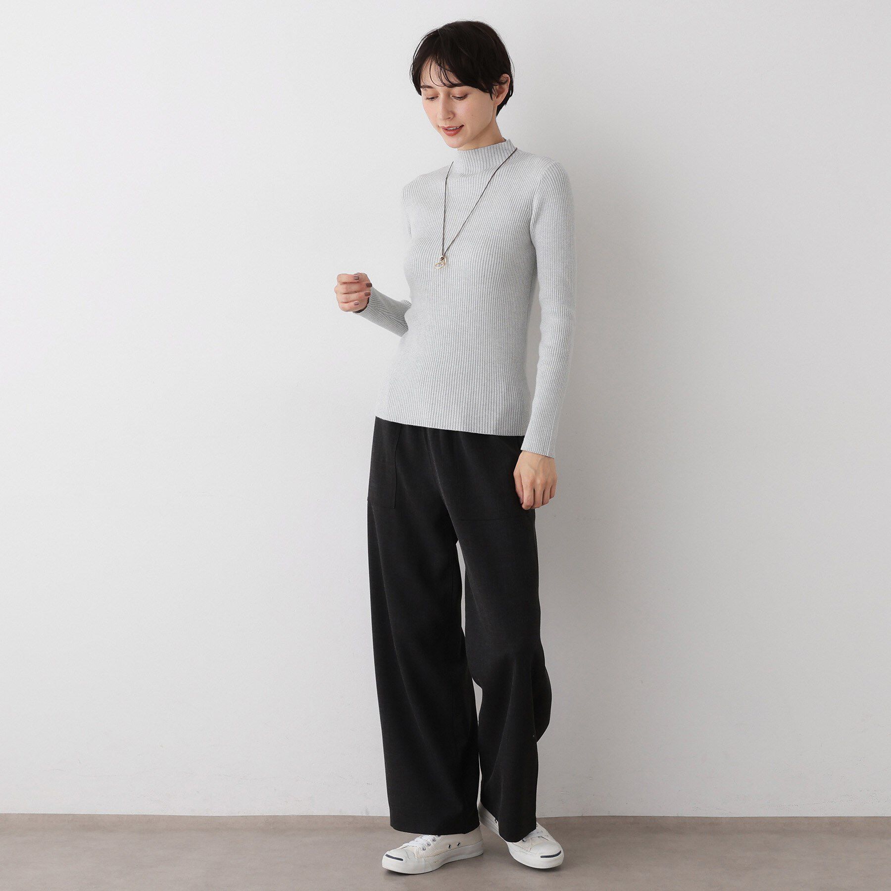 Dessin「【洗える】リブタートルネックニット」|ニット・セーター|