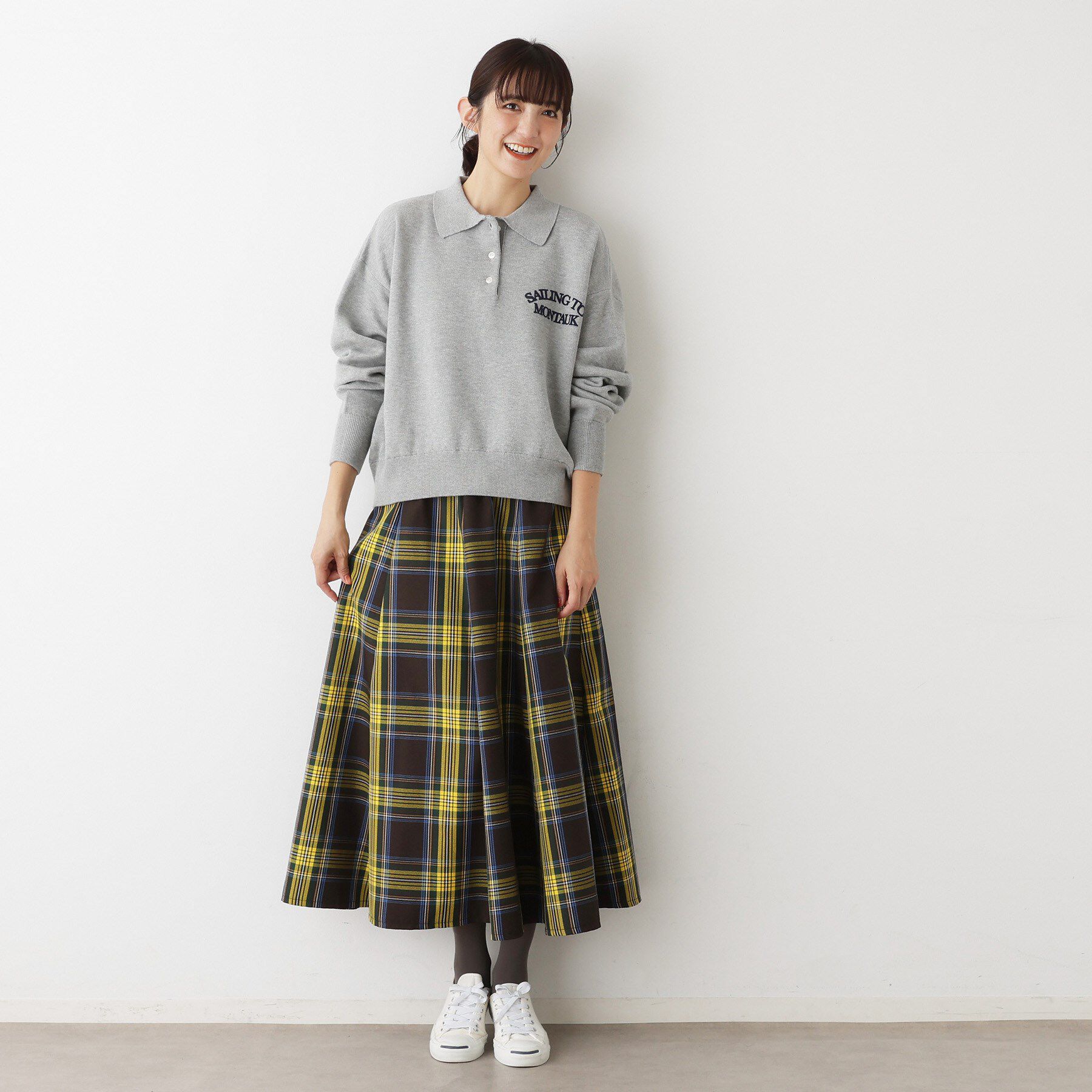 Dessin「【洗える】フロッキーロゴ入り襟付きニット」|ニット・セーター|