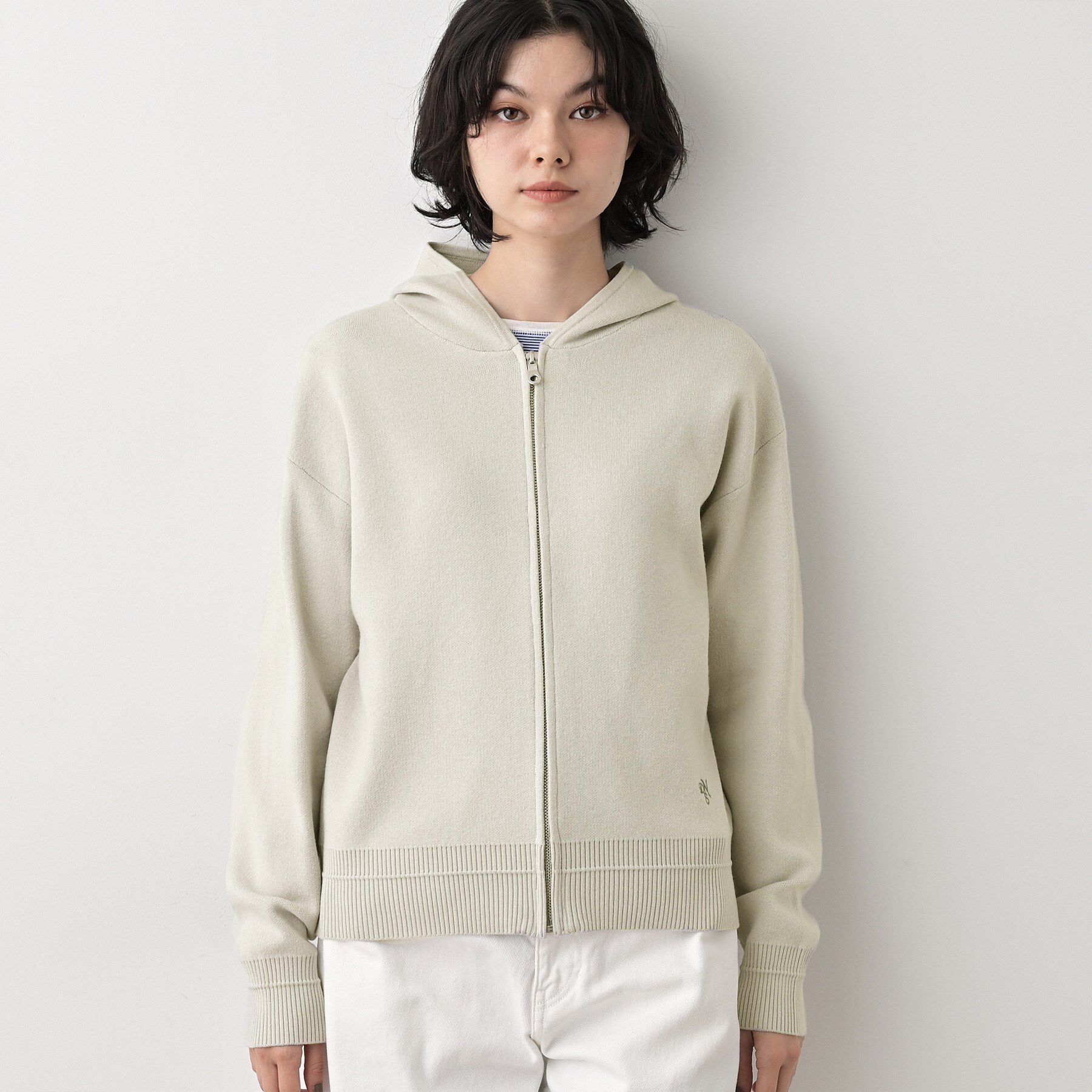 Dessin「【キレイ見え／洗える】ジャカード編みフードジップ」|ニット・セーター|