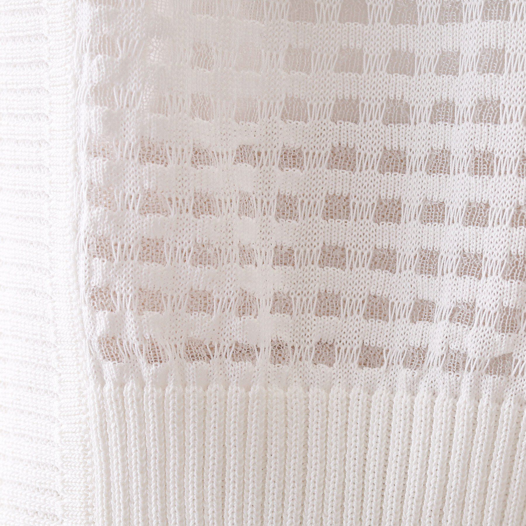 Dessin「【洗える】チェック柄シアークルーネックカーディガン」|カーディガン|