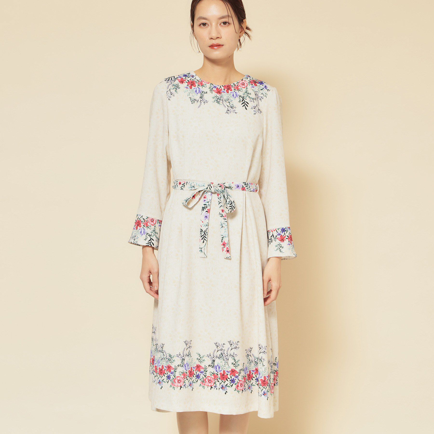 SunaUna「【co creation and yours／SS～L】レースプリント柄ワンピース」|ワンピース|