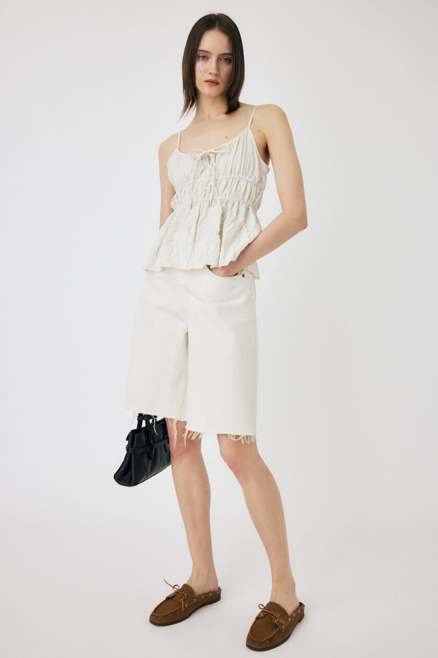 MOUSSY「CROSS WAIST ハーフパンツ」|デニム|