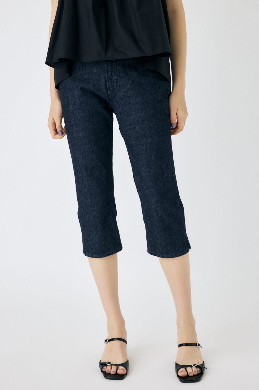 MOUSSY「HEM SLIT カプリ」|デニム|