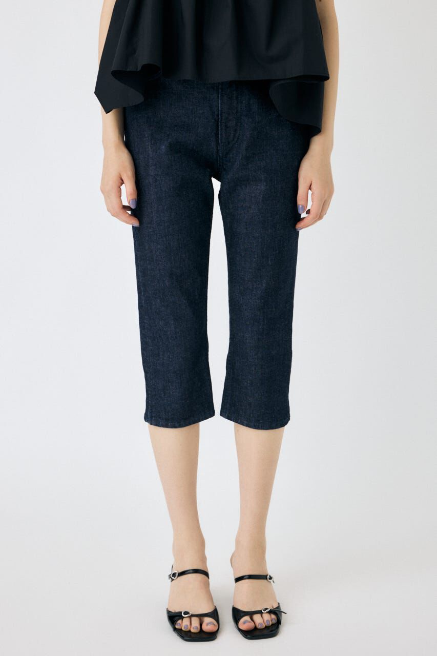 MOUSSY「HEM SLIT カプリ」|デニム|