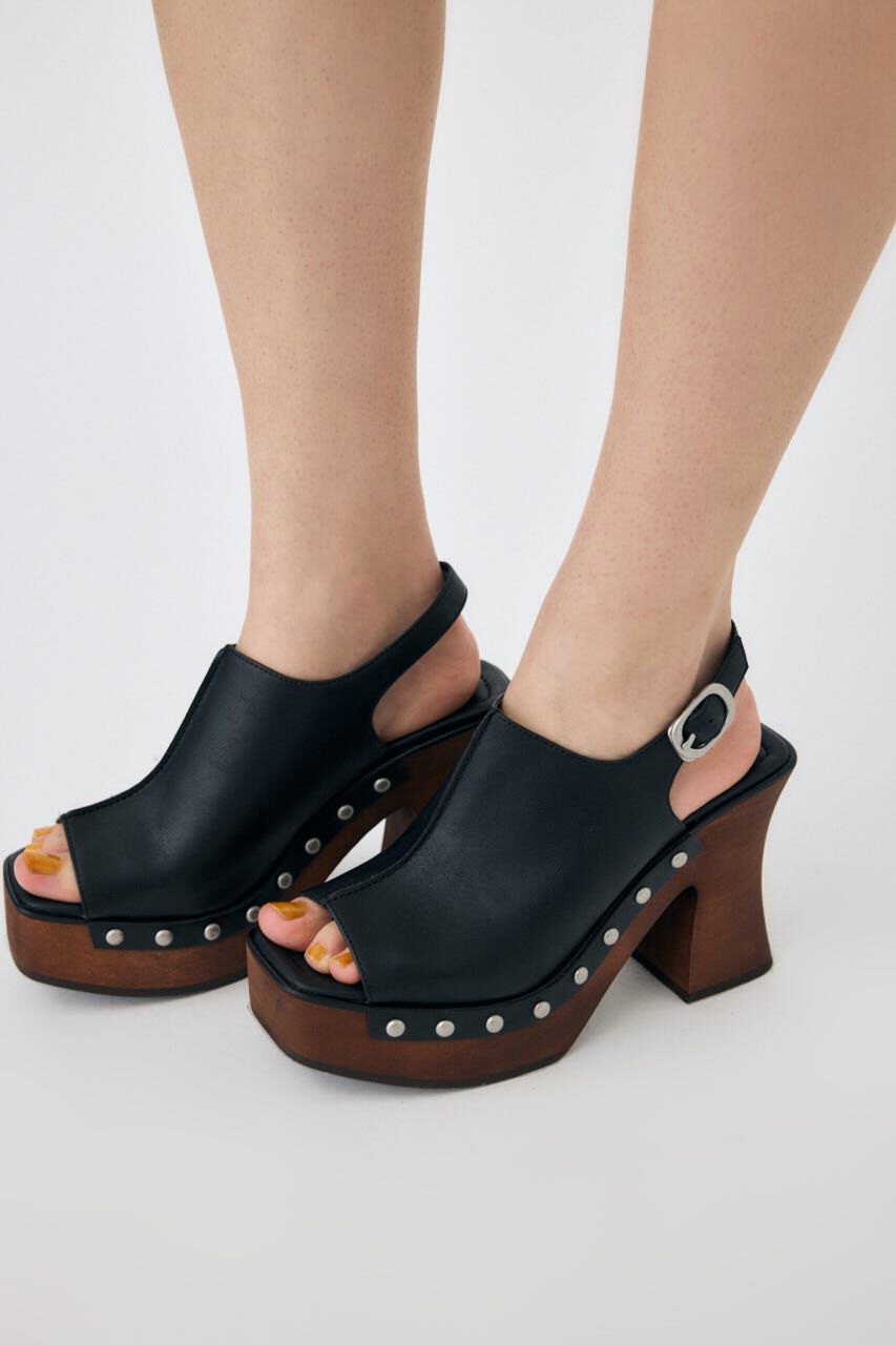MOUSSY「PLATFORM WOOD サンダル」|サンダル|BLK