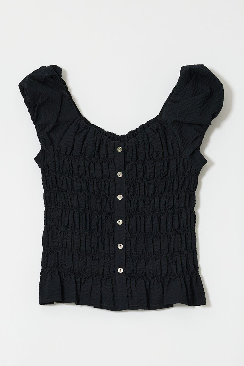 MOUSSY「OPEN NECK GATHER ブラウス」|シャツ・ブラウス|