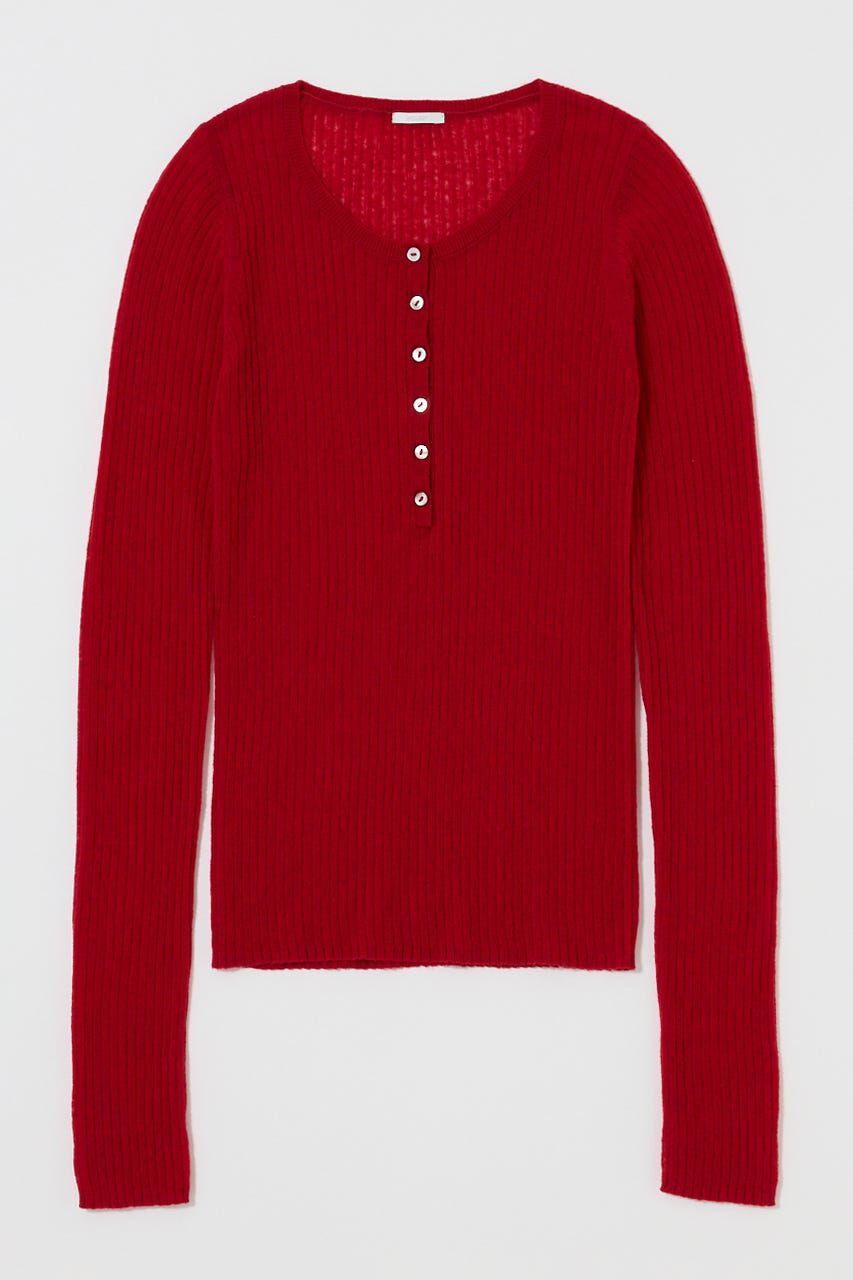 MOUSSY「SHEER HENRY NECK ニットトップス」|ニット・セーター|