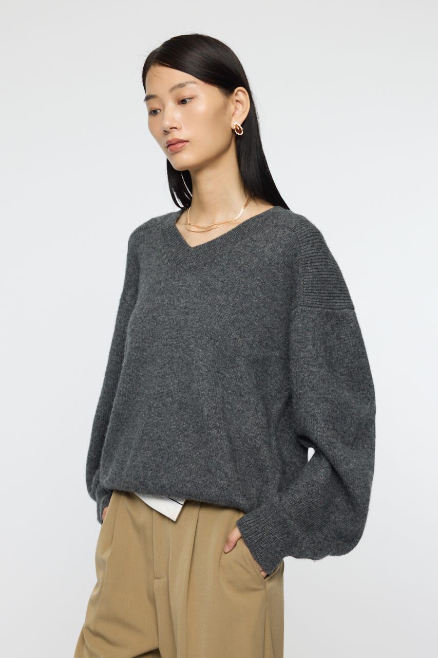 MOUSSY「DOUBLE SHOULDER V/N セーター」|ニット・セーター|