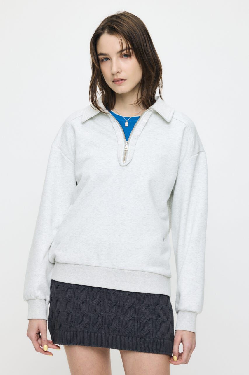 MOUSSY「HALF ZIP SWEAT POLO プルオーバー」|パーカー|T.GRY