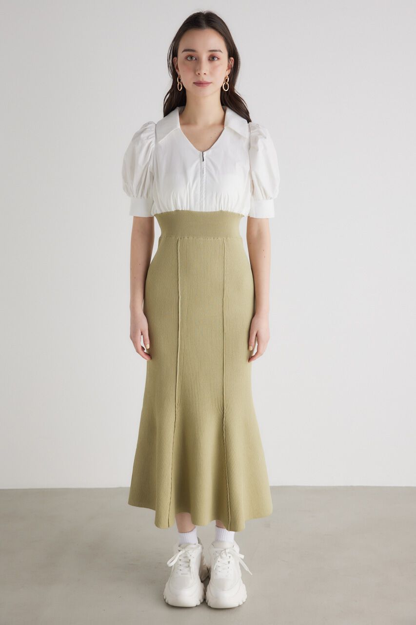 rienda「シャツドッキング Knit OP」|ワンピース|