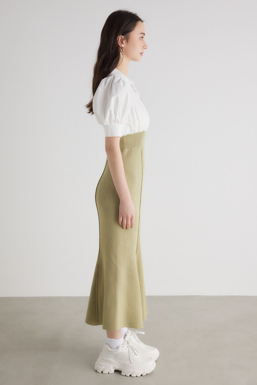 rienda「シャツドッキング Knit OP」|ワンピース|