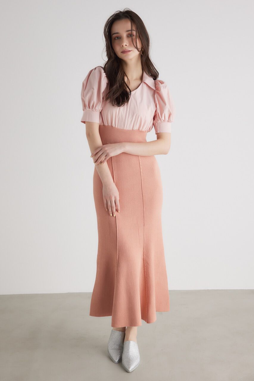 rienda「シャツドッキング Knit OP」|ワンピース|PNK