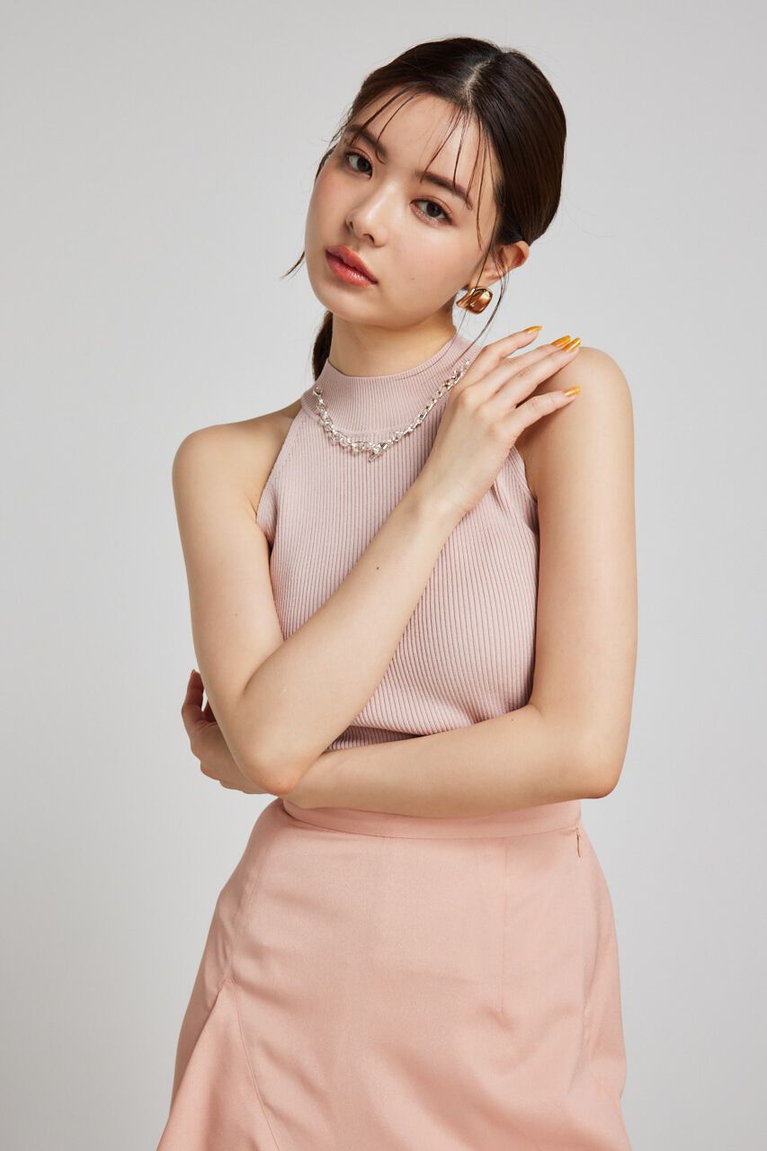 rienda「2WAYチェーンネックアメスリニットトップス」|タンクトップ|PNK