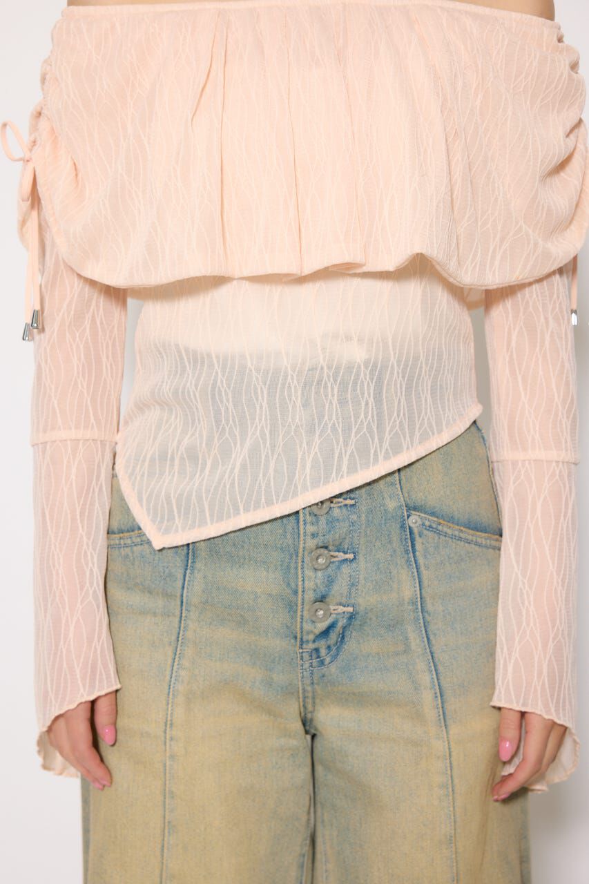 rienda「シアーレースオフショルトップス」|Tシャツ・カットソー|